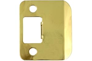 Round Corner Extended Lip Strike Plate, 2-1/4" x 1-1/2", (2" Overall Length), Polished Brass by Stone Harbor Hardware