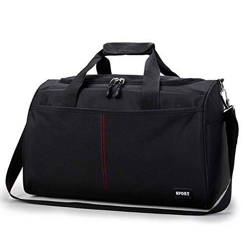Gym Bag Large Sports Bags Fitness Travel Duffle Bag Mens Womens High Capacity Waterproof Swimming Bags 20L Handbag Holdall Sports Shoulder Bag Tote Detachable Shoulder Strap Black