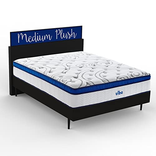 Vibe Quilted Gel Memory Foam and Innerspring Hybrid Pillow Top 12Inch