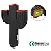 VOJO Universal 42W 3 Port Qualcomm Quick 2.0 LED Cactus USB Car Charger - Black