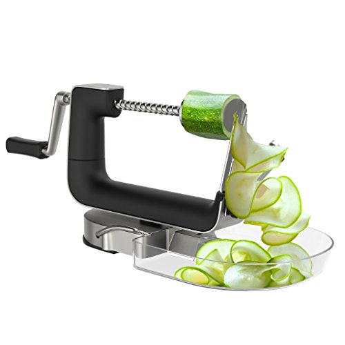 bonVIVO Kitchen Wizard, Stainless Steel Fruit and Vegetable Spiralizer (5 Blades), Practical And Convenient Multi-Functional Kitchen Tool For The Home Cook