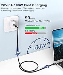Uzanpie USB4 Cable Compatible with Thunderbolt 3