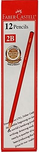 Faber-Castell Blacklead Pencils 2B Dipped End Graphite Pencils, (1 Box of 12 Pencils)
