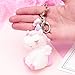 2 Pcs Different Styles Unicorn Keychain Rainbow Key Ring for Party Supplies, Squeaky Toys Game Prizes and Unicorn Themed Party