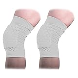 COOLOMG Protective Knee Pads Basketball Volleyball Football Crashproof Antislip (1Pair) White S