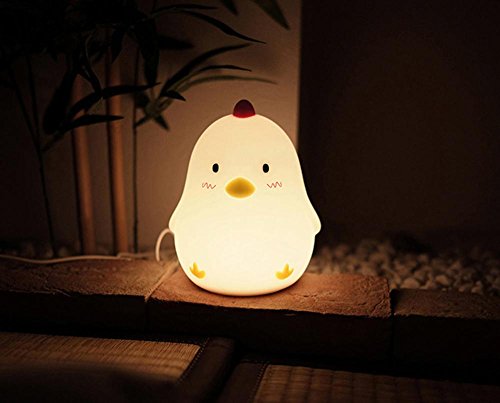 image for Wake Up Light Alarm Clock ,Aolvo Silicone Cute Creative Chicken Touch 
