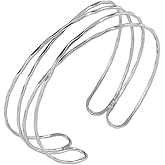 Dainty Arm Cuff Bracelet for Women Gold/Silver Adjustable Upper Arm Cuff Layered Bangle Bracelet Open Knot Bracelet Summer Beach Charm Fashion Jewelry