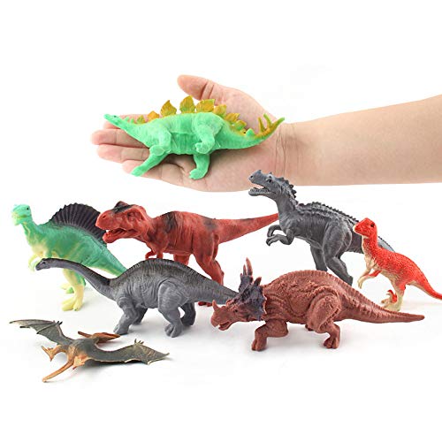 Wenini Dinosaur Toys Sets for Kids, 20 Pieces Plastic Dinosaurs Figures Include Triceratops, Brachiosaurus, Spinosaurus,Stegosaurus, Pterodactylus, T Rex Toys for Boys and Girls (20 Pieces) - Thumbnail 4