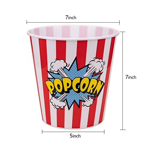 Tebery 12 Pack Plastic Popcorn Tubs Reusable Popcorn Containers