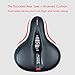 ELCYCO Bike Seat Cushion Bicycle High Density Thicken Foam Padded Leather Widen Bicycle Saddle Cushion with Tail Reflective Stickers, Waterproof, Breathable, Universalthumb 1
