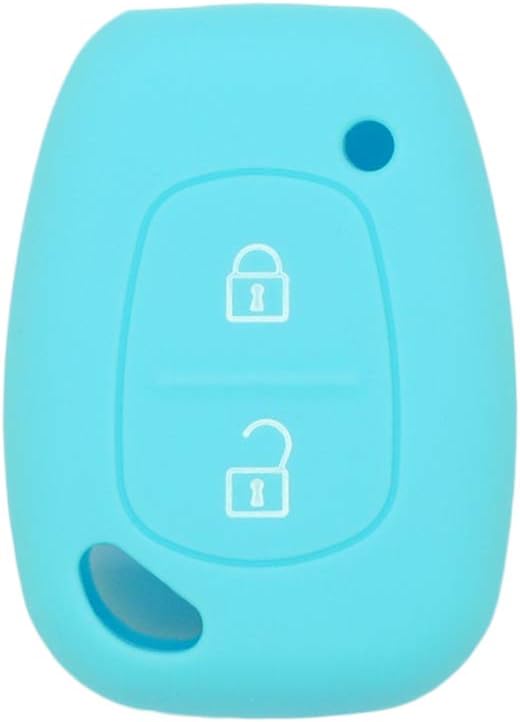 BROVACS Silicone Cover Protector Case Holder Skin Jacket Compatible with RENAULT NISSAN VAUXHALL OPEL 2 Button Remote Key Fob CV9351 Light Blue