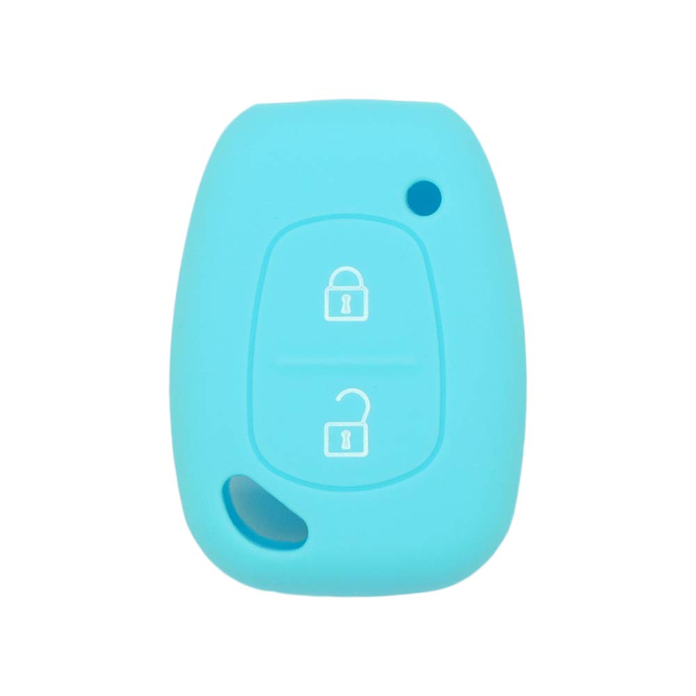 BROVACS Silicone Cover Protector Case Holder Skin Jacket Compatible with RENAULT NISSAN VAUXHALL OPEL 2 Button Remote Key Fob CV9351 Light Blue