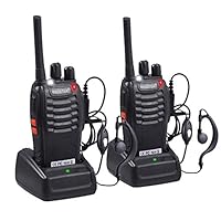 Proster Rechargeable Walkie Talkies Kids 16 Channel Two Way Radios with USB Charger Earpiece Mic Walky Talky 2-Way Radio Transceiver Long Range 1 Pair