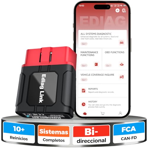KINGBOLEN Ediag Link OBD2 Diagnosis Bi-Directional System Diagnosis Car Multi-brand, 10 Resets (Injector/TPMS/DPF/SAS/Oil/ABS/Brakes/ETS/EGR/BMS), Emission Check, Repair Guide