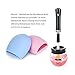 MelodySusie 2 Pack Makeup Brush Cleaner Silicone Makeup Brush Egg Glove Scrubber Board Cosmetic Clean Tools 3 Fingers Brush Cleaner - Blue+Pink(2 Pack)