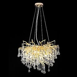 Modern Crystal Chandelier, Frosted Finish Tree