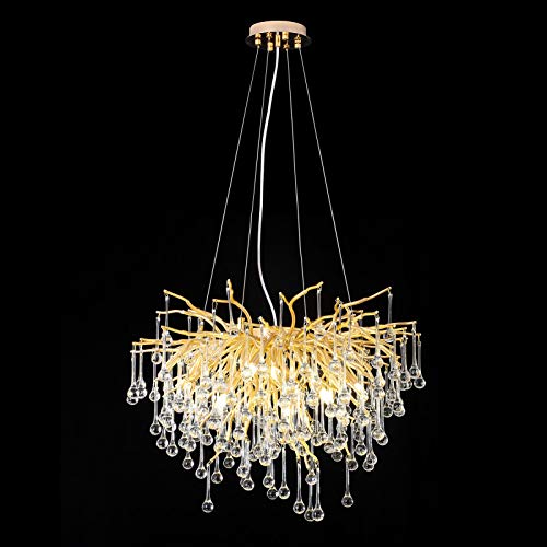 Modern Crystal Chandelier, Frosted Finish Tree