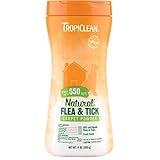 TropiClean Natural Flea and Tick Powder for Bedding, Upholstery and Carpet, Effectively Repels Fleas And Ticks, 11 oz.