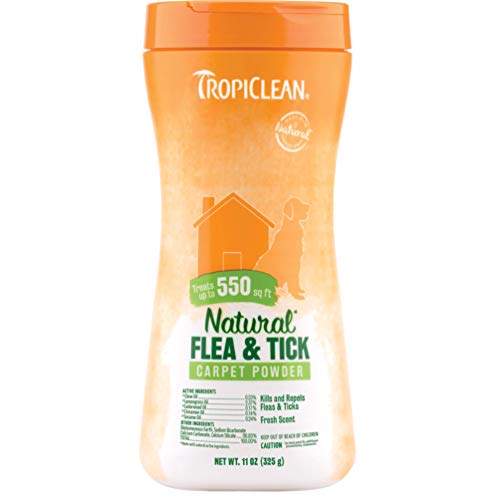 TropiClean Natural Flea and Tick Powder for Bedding, Upholstery and Carpet, Effectively Repels Fleas And Ticks, 11 oz.