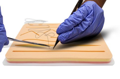 Suture Pad - Practice Your Suturing and Medical Training - Large - 3 Layers with Skin Wounds - Anti-Slip Base - Added Webbing Between Layers to Increase Strength & Durability