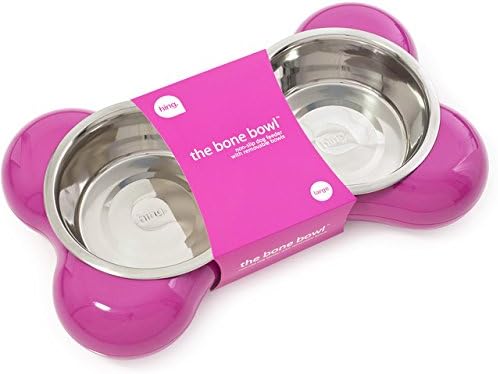 Hing Bone Non Slip Dual Dog Feeding Station with Removable Bowls