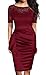 Mmondschein Formal Dresses for Women Midi Cocktail Chruch Work Dress S Burgundy