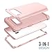 SAVYOU Galaxy S8 Case, 3in1 Shockproof Drop-Protection Hard PC Soft Silicone Combo Hybrid Impact Defender Heavy Duty Full-Body Protective Case Cover for Galaxy S8 Rose Gold