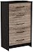 South Shore Londen, Weathered Oak and Ebony 5-Drawer Chest,