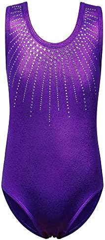 Gymnastics Leotards for Girls Long Sleeve/Sleeveless Colorful Sparkle Athletic Ballet Dance Leotard for Kids 3-12 Years