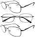Eyekepper Metal Frame Spring Hinged Arms Reading Glasses 3 Pair(Brown/Gunmetal/Black) Valupac Metal Readers +2.25