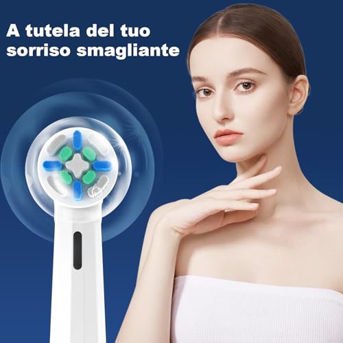 Pack of 12 Brush Heads Compatible with Oral B IO, Replacement Toothbrush Heads Compatible with Oral B iO 2/3/4/5/6/7/8/9/10 Electric Toothbrush Models (Black/White)
