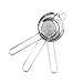 Kihappy Fine Mesh Stainless Steel Loose Tea Food Strainers with Handle for Kitchen Use Utensil, Silver, Set of 3