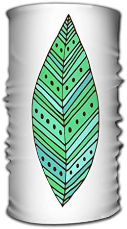 Xunulyn Unisex Headbands Elastic Turban Head Wrap Confority Style Hair Band green leaf badge print design color art henna green leaf badge print design color art