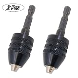 2Pcs Keyless Drill Chuck Conversion Tool,Adapter,1/4-Inch Hex Shank by Rekukos