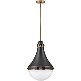 Hinkley Oliver 39054BBR Medium Pendant Ceiling Light, Adjustable Height, Even or Sloped Ceiling, Tapered Spun-Metal Light and