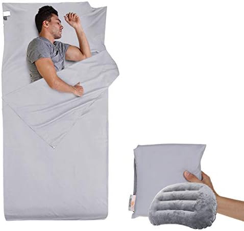 Comfecto 超軽量寝袋 ライナー 旅行寝袋 ホテル旅行 キャンプ 天文化 軽量シート エアピロー付き 両面 夏 冬