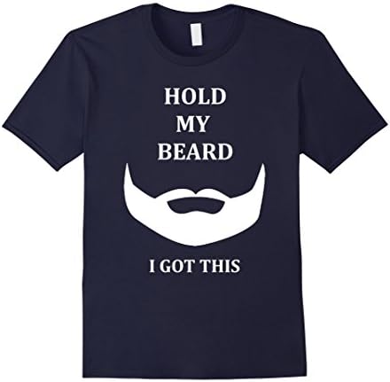 Mens Hold my Beard I got This Funny Tee Shirt XL Navy