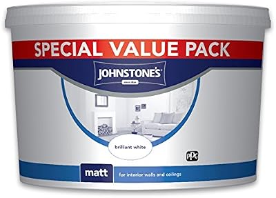 Johnstone's Matt Brilliant White Paint 7.5L Emulsion Interior Walls