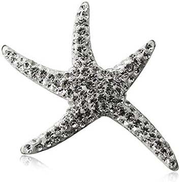Clear Muti Crystal Stone STAR FISH with 925 Sterling Silver Pendant Body jewelry.