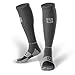 MudGear Compression Socks for Trail Running, Recovery, Travel, and Outdoor Adventures – Graduated, Durable, Sweat-Resistant, Boot Height, Large, Gray/Black