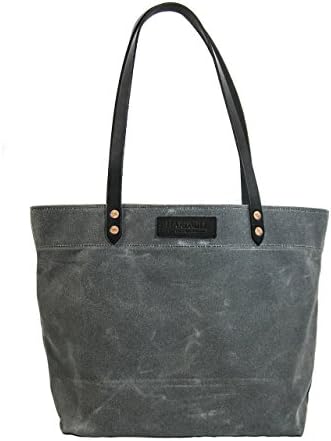 Market Tote - Waxed Canvas - Charcoal - Made in USA