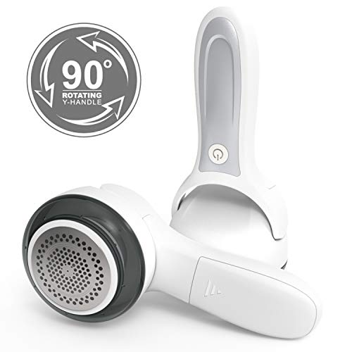 Sweater Fabric Shaver, anzoee Lint Remover for Clothes Rotating Electric Fabric Sweater Defuzzer Fuzz Pills Clothing Remover Remove Clothes Fuzz, Lint Balls, Pills, Bobbles (White)