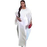 HD African Style Bell Sleeves Bubu Dress for Woman Fashion Embroidery Gown One Size