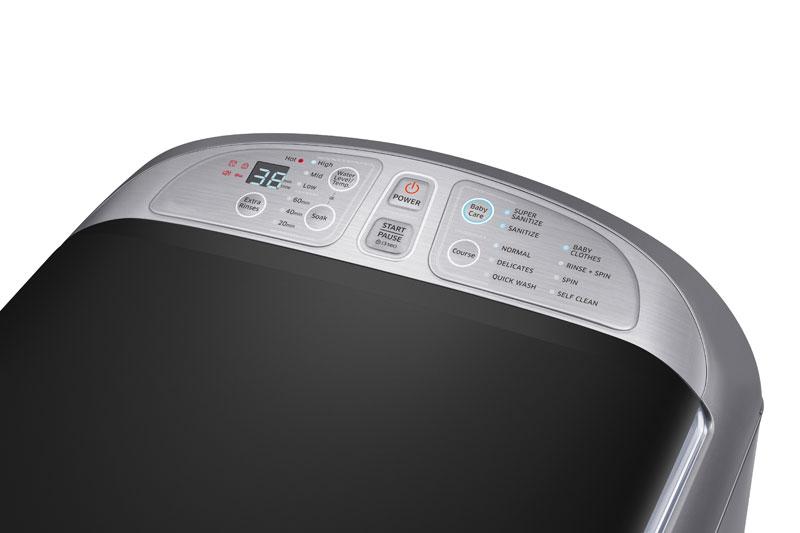 Samsung Baby Care Washer, Stainless Platinum, for Baby Clothes and Reusable Diapers