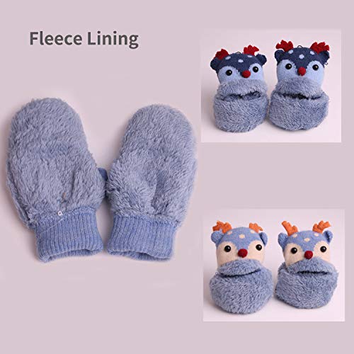 2Pairs Toddler Girls Winter Thermal Gloves with Flip Top for Cold Weather Gift