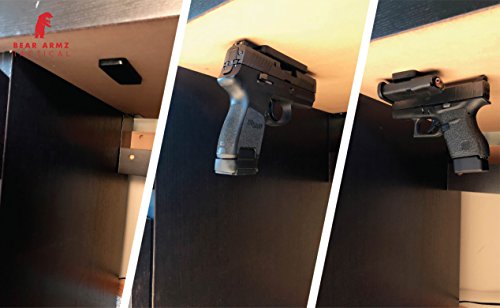 Gun Magnet Mount For Vehicle And Home I 2 Pack I Rubber Coated w/ Adhesive Backing I 35 Lbs Rated I Firearm Accessory I Concealed Holder For Handgun, Shotgun, Pistol, Truck, Car, Wall, Vault (2)