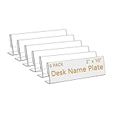 6 Pack 10"W x 2"H Acrylic Office Name Plates Name