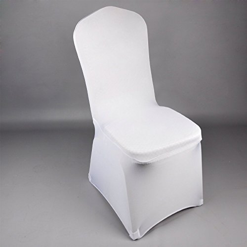 Bigbig_top White Color Polyester Spandex Banquet Wedding Party Chair Covers - Set of 1pc