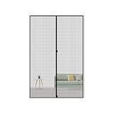 MAGZO Magnetic Screen Door 36 x 96, Reinforced Fiberglass Mesh Curtain Entry Door Mesh with Full Frame Hook&Loop Fits Door Size up to 36"x96" Max-Grey