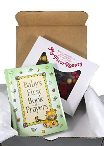 PLESIU Baby Catholic Baptism Gift Set, Includes Baby's First Rosary and Baby's First Book of Prayers, Perfect Baptism, Christening, Shower Gifts